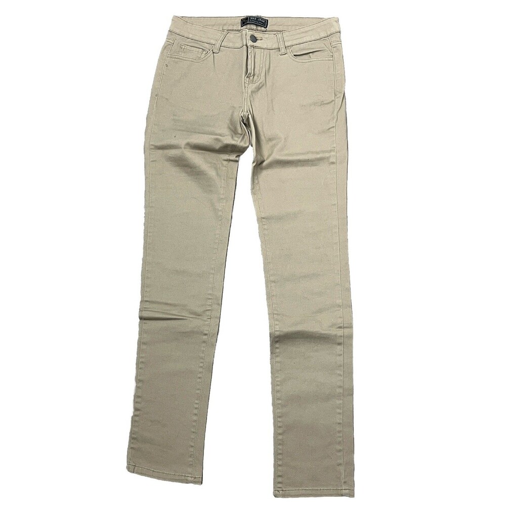 Wax Jeans Premium Denim Skinny Low Waist Stretch Khaki Beige Size 7 Cottage Boho